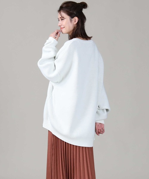 CAMP7（キャンプセブン）の「【CAMP7】マウンテンロゴニット（ニット/セーター・レディース・オフホワイト/ブラウン/パープル・ONE SIZE）」の6枚目の写真