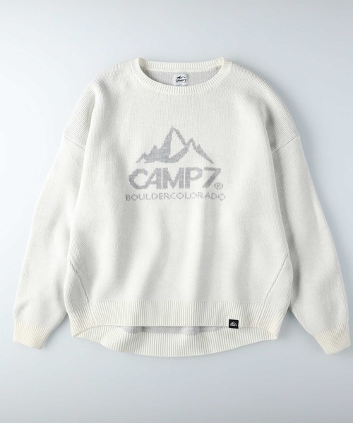 CAMP7（キャンプセブン）の「【CAMP7】マウンテンロゴニット（ニット/セーター・レディース・オフホワイト/ブラウン/パープル・ONE SIZE）」の14枚目の写真