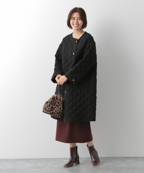 LEPSIM（レプシィム）の「【洗える】キルティングＡラインコート　918170（その他アウター・レディース・ブラック/カーキ/ブルー/グレイッシュベージュ・FREE）」の6枚目の写真