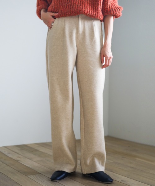 select MOCA(セレクトモカ)の「シンプルストレートニットパンツ(その他パンツ・レディース・ダークグレー/アイボリー/ベージュ・MEDIUM/SMALL)」の3枚目の写真