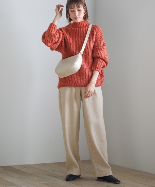 select MOCA(セレクトモカ)の「シンプルストレートニットパンツ(その他パンツ・レディース・ダークグレー/アイボリー/ベージュ・MEDIUM/SMALL)」の7枚目の写真