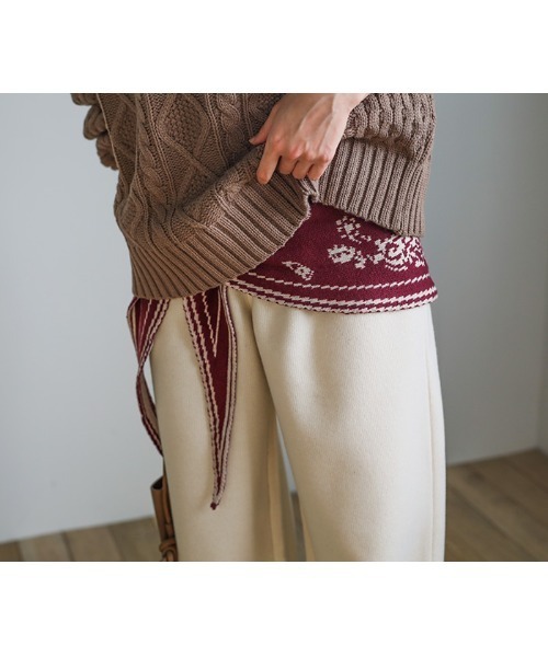 select MOCA(セレクトモカ)の「シンプルストレートニットパンツ(その他パンツ・レディース・ダークグレー/アイボリー/ベージュ・MEDIUM/SMALL)」の4枚目の写真