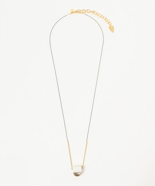 Ray BEAMS（レイビームス）の「David Aubrey / ホワイト マーブル ネックレス（ネックレス・レディース・ホワイト・ONE SIZE）」の2枚目の写真