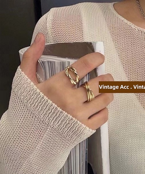 LA VORAGINE(ラ ヴォラジネ)の「アソートリング 2点セット(リング・レディース・A/I/E/M/F/N/C/K/B/J/D/L/G/H/シルバー・FREE)」の12枚目の写真