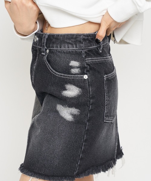 SPIRALGIRL（スパイラルガール）の「バイカラーデニムミニスカート（デニムスカート・レディース・ブラック/ブルー・SMALL/MEDIUM）」の7枚目の写真