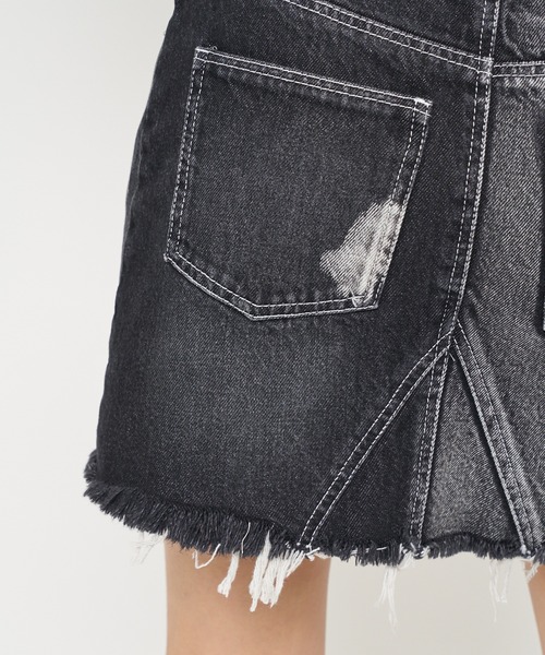 SPIRALGIRL（スパイラルガール）の「バイカラーデニムミニスカート（デニムスカート・レディース・ブラック/ブルー・SMALL/MEDIUM）」の10枚目の写真