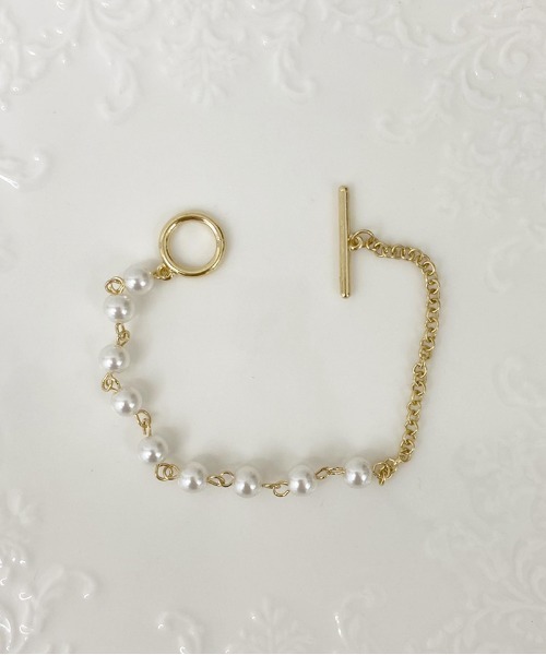 apres jour(アプレジュール)の「【apres jour×ARIAZ】パールチェーンブレスレット(ブレスレット・レディース・ゴールド・FREE)」の2枚目の写真