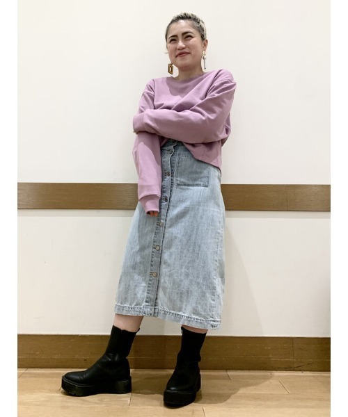 GAP（ギャップ）の「カーボナイズドフリース スウェット（スウェット・レディース・ラベンダー/ブラック/グレー/グリーン・M/XXS/S/L/XS）」の18枚目の写真