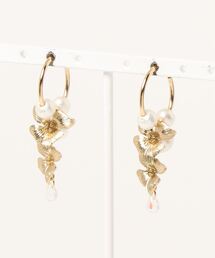 【CosmicForest】Botanical flower hoop イヤリング