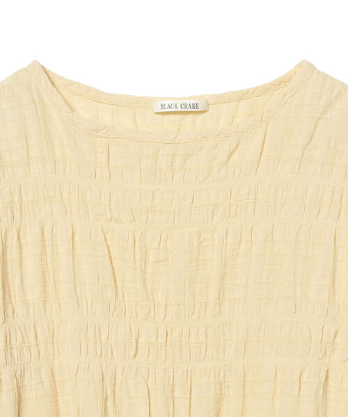 BLACK CRANE（ブラッククレーン）の「BLACK CRANE / ボックストップ＜WOMEN＞（シャツ/ブラウス・レディース・オフホワイト/ブラウン・X-SMALL）」の4枚目の写真