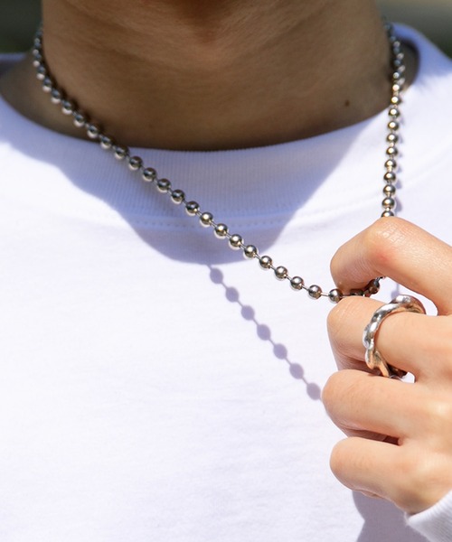 Adoon plain（アドーンプレーン）の「【Adoon plain】ボールチェーンネックレス（ネックレス・メンズ・シルバー/オレンジ/グリーン・FREE）」の17枚目の写真