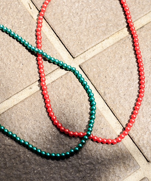 Adoon plain（アドーンプレーン）の「【Adoon plain】ボールチェーンネックレス（ネックレス・メンズ・シルバー/オレンジ/グリーン・FREE）」の12枚目の写真