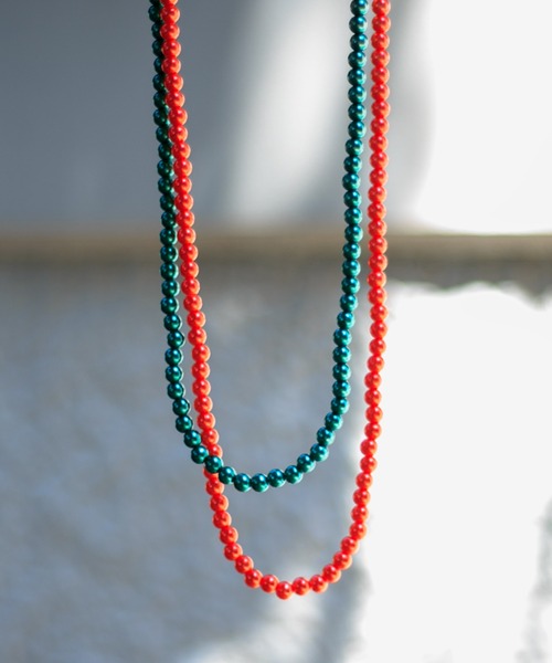 Adoon plain（アドーンプレーン）の「【Adoon plain】ボールチェーンネックレス（ネックレス・メンズ・シルバー/オレンジ/グリーン・FREE）」の10枚目の写真