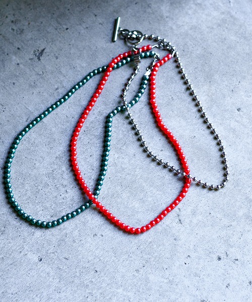 Adoon plain（アドーンプレーン）の「【Adoon plain】ボールチェーンネックレス（ネックレス・メンズ・シルバー/オレンジ/グリーン・FREE）」の16枚目の写真