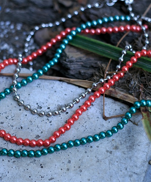 Adoon plain（アドーンプレーン）の「【Adoon plain】ボールチェーンネックレス（ネックレス・メンズ・シルバー/オレンジ/グリーン・FREE）」の22枚目の写真