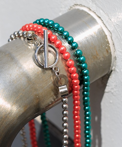 Adoon plain（アドーンプレーン）の「【Adoon plain】ボールチェーンネックレス（ネックレス・メンズ・シルバー/オレンジ/グリーン・FREE）」の8枚目の写真