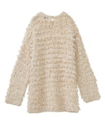 トップス VOLUME FRINGE LONG TOPS clane manof CLANE（クラネ）の「VOLUME FRINGE LONG TOPS（ニット/セーター