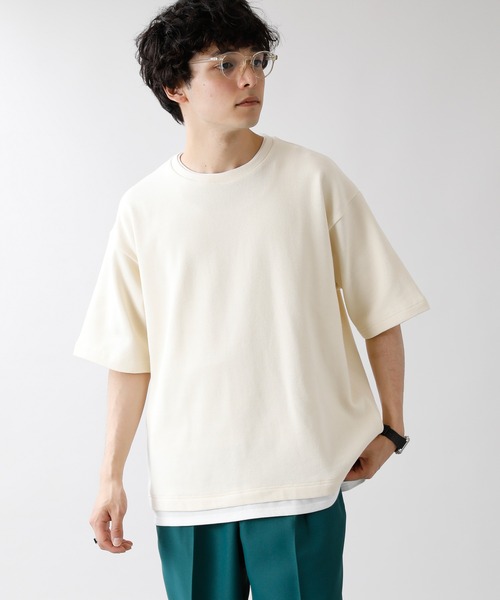 リエルリシェ レイヤード Tシャツ レイヤードタンクトップ&ロングTシャツ（アイボリー）