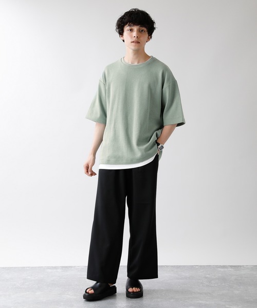 リエルリシェ レイヤード Tシャツ レイヤードタンクトップ&ロングTシャツ（アイボリー）