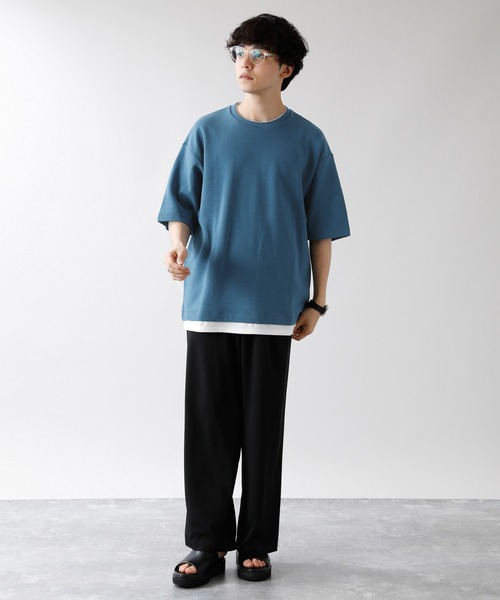 ◆boohoo◆ フェイクレイヤー ウォッシュド Tシャツ / blue AZUL BY MOUSSY | フェイクレイヤードTEE (Tシャツ・カットソー