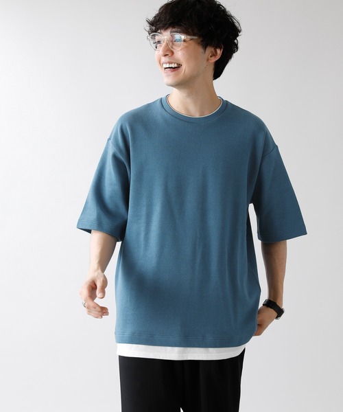 ◆boohoo◆ フェイクレイヤー ウォッシュド Tシャツ / blue フェイクレイヤードTシャツ(M ライトベージュ): トップス