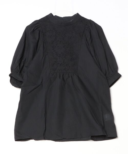 STYLEBLOCK(スタイルブロック)の「ローン×レースボリュームスリーブブラウス(シャツ/ブラウス・レディース・グレイッシュベージュ/ブラック/オフホワイト/ライトベージュ・M)」の1枚目の写真
