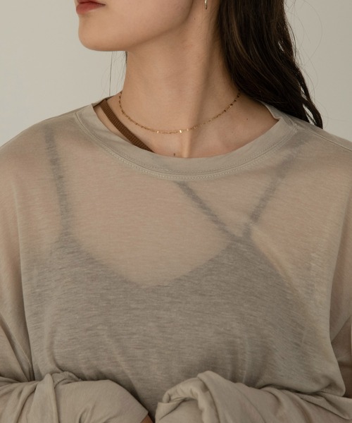 Amiur（エミレ）の「asymmetry camisole（キャミソール・レディース・ベージュ/ブラウン/ラベンダー・FREE）」の2枚目の写真