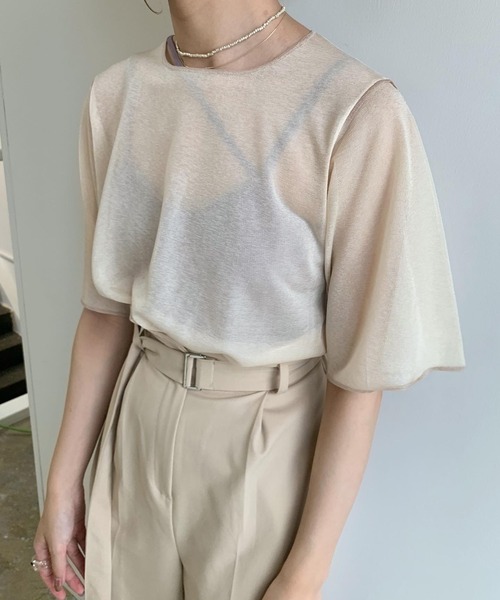 Amiur（エミレ）の「asymmetry camisole（キャミソール・レディース・ベージュ/ブラウン/ラベンダー・FREE）」の14枚目の写真