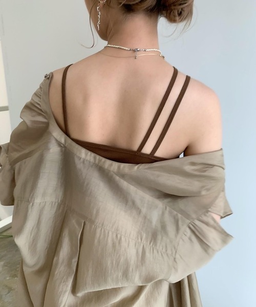 Amiur（エミレ）の「asymmetry camisole（キャミソール・レディース・ベージュ/ブラウン/ラベンダー・FREE）」の11枚目の写真