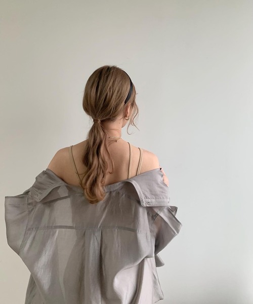 Amiur（エミレ）の「asymmetry camisole（キャミソール・レディース・ベージュ/ブラウン/ラベンダー・FREE）」の17枚目の写真