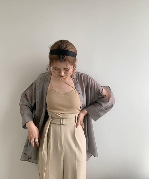 Amiur（エミレ）の「asymmetry camisole（キャミソール・レディース・ベージュ/ブラウン/ラベンダー・FREE）」の6枚目の写真