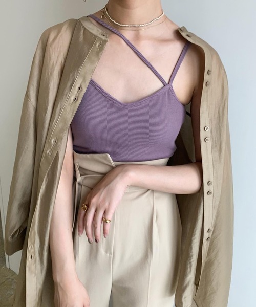Amiur（エミレ）の「asymmetry camisole（キャミソール・レディース・ベージュ/ブラウン/ラベンダー・FREE）」の20枚目の写真