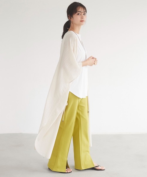 CRAFT STANDARD BOUTIQUE（クラフトスタンダードブティック）の「フロントスリットフレアパンツ　＊◇（スラックス・レディース・ベージュ/イエロー/ブルー系その他7/ブラック・M/L）」の11枚目の写真