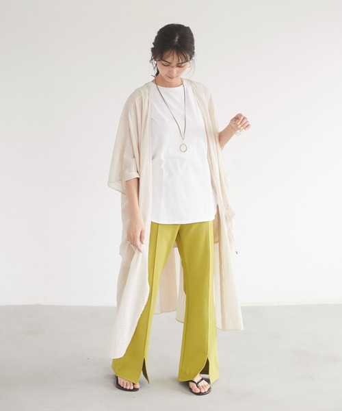 CRAFT STANDARD BOUTIQUE（クラフトスタンダードブティック）の「フロントスリットフレアパンツ　＊◇（スラックス・レディース・ベージュ/イエロー/ブルー系その他7/ブラック・M/L）」の13枚目の写真