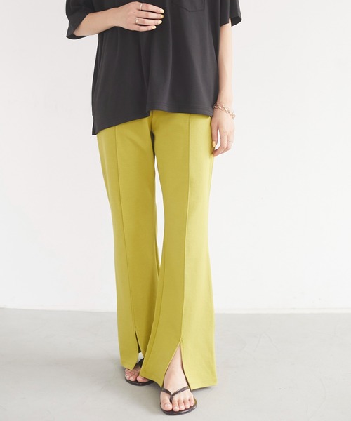 CRAFT STANDARD BOUTIQUE（クラフトスタンダードブティック）の「フロントスリットフレアパンツ　＊◇（スラックス・レディース・ベージュ/イエロー/ブルー系その他7/ブラック・M/L）」の17枚目の写真