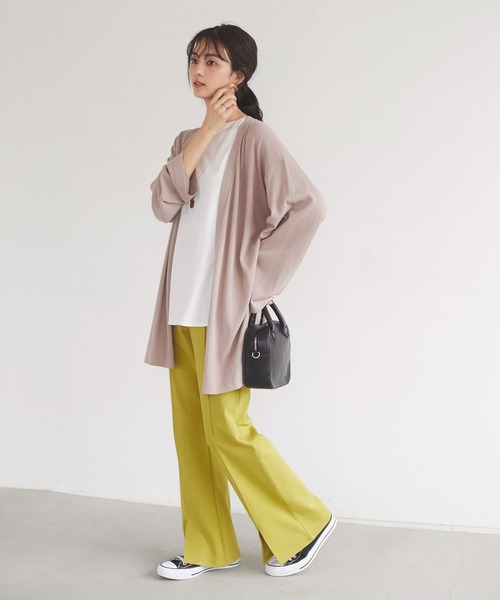 CRAFT STANDARD BOUTIQUE（クラフトスタンダードブティック）の「フロントスリットフレアパンツ　＊◇（スラックス・レディース・ベージュ/イエロー/ブルー系その他7/ブラック・M/L）」の10枚目の写真