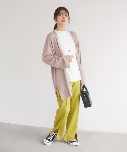 CRAFT STANDARD BOUTIQUE（クラフトスタンダードブティック）の「フロントスリットフレアパンツ　＊◇（スラックス・レディース・ベージュ/イエロー/ブルー系その他7/ブラック・M/L）」の9枚目の写真