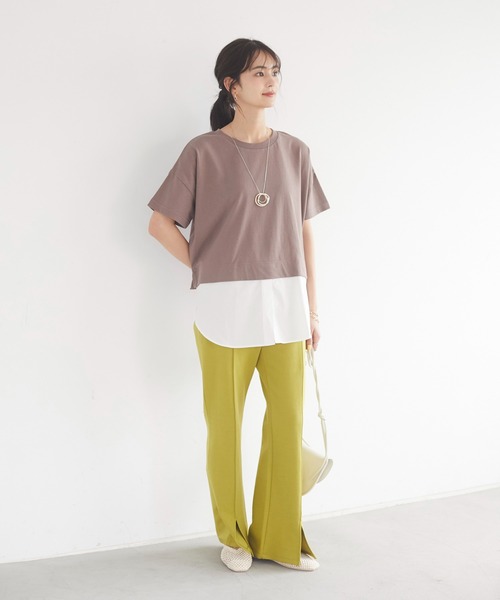 CRAFT STANDARD BOUTIQUE（クラフトスタンダードブティック）の「フロントスリットフレアパンツ　＊◇（スラックス・レディース・ベージュ/イエロー/ブルー系その他7/ブラック・M/L）」の19枚目の写真