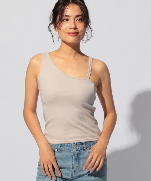 BAYFLOW（ベイフロー）の「ワンショルダータンク（タンクトップ・レディース・ホワイト/ベージュ/ラベンダー/チャコール・FREE）」の13枚目の写真