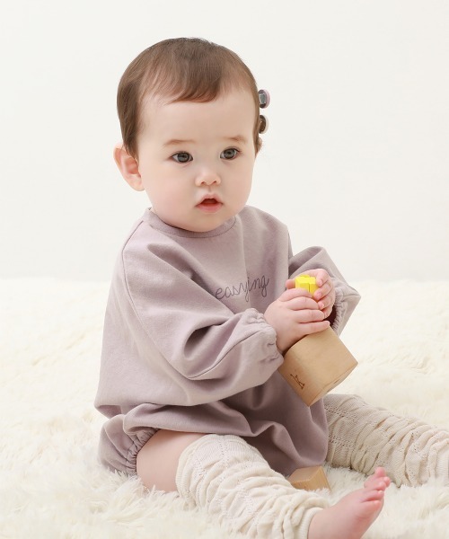 devirock（デビロック）の「ロゴスウェットロンパース（ロンパース・キッズ・パープル系その他/ブルーグレー/ブラウン系その他/オートミール/ブルー系その他/グレー系その他・80ｃｍ/70cm）」の6枚目の写真