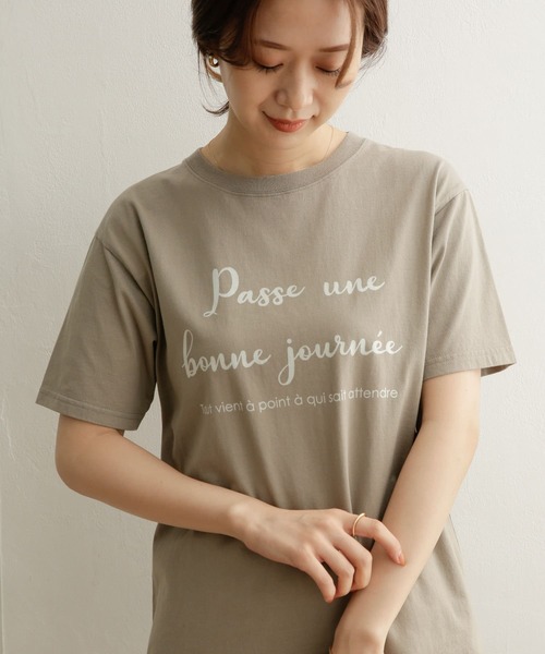 URBAN RESEARCH DOORS（アーバンリサーチドアーズ）の「Passe uneプリントTシャツ（Tシャツ/カットソー・レディース・グレー/オフホワイト/ブラック・ONE）」の4枚目の写真