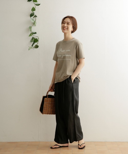 URBAN RESEARCH DOORS（アーバンリサーチドアーズ）の「Passe uneプリントTシャツ（Tシャツ/カットソー・レディース・グレー/オフホワイト/ブラック・ONE）」の8枚目の写真