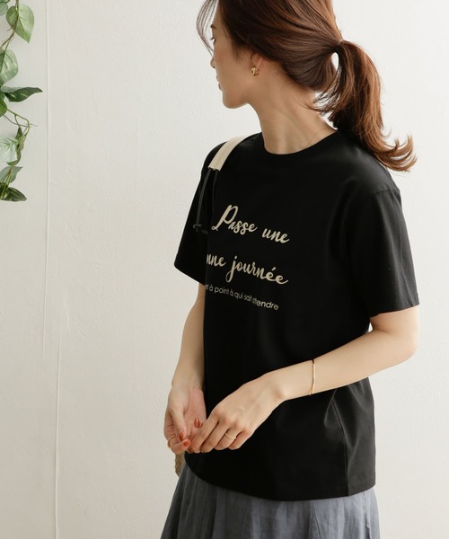 URBAN RESEARCH DOORS（アーバンリサーチドアーズ）の「Passe uneプリントTシャツ（Tシャツ/カットソー・レディース・グレー/オフホワイト/ブラック・ONE）」の9枚目の写真