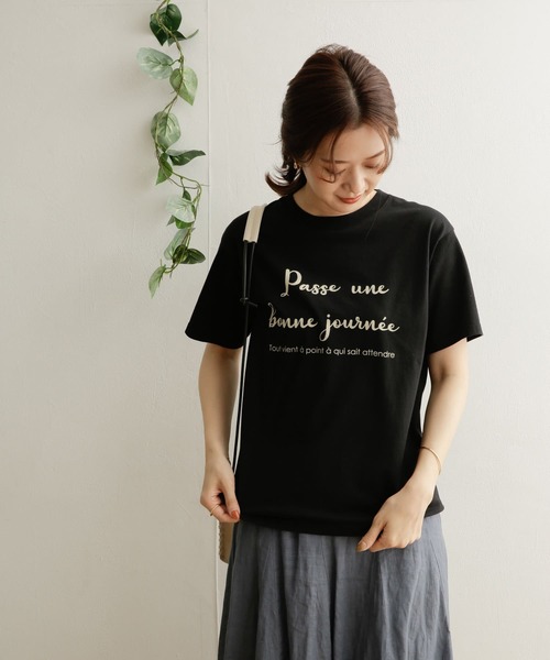 URBAN RESEARCH DOORS（アーバンリサーチドアーズ）の「Passe uneプリントTシャツ（Tシャツ/カットソー・レディース・グレー/オフホワイト/ブラック・ONE）」の11枚目の写真