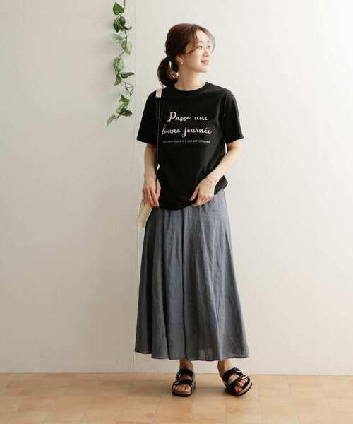 URBAN RESEARCH DOORS（アーバンリサーチドアーズ）の「Passe uneプリントTシャツ（Tシャツ/カットソー・レディース・グレー/オフホワイト/ブラック・ONE）」の12枚目の写真