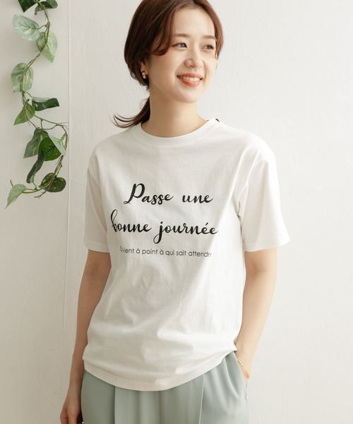 URBAN RESEARCH DOORS（アーバンリサーチドアーズ）の「Passe uneプリントTシャツ（Tシャツ/カットソー・レディース・グレー/オフホワイト/ブラック・ONE）」の14枚目の写真