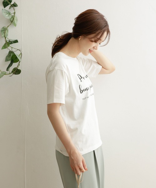 URBAN RESEARCH DOORS（アーバンリサーチドアーズ）の「Passe uneプリントTシャツ（Tシャツ/カットソー・レディース・グレー/オフホワイト/ブラック・ONE）」の16枚目の写真