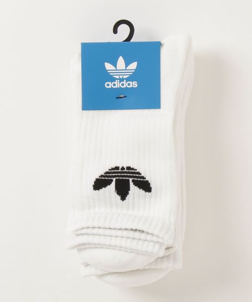 adidas(アディダス)の「クッション トレフォイル ミッドカット クルーソックス 3足組 / アディダスオリジナルス adidas Originals(ソックス/靴下・メンズ・ホワイト×ブラック/ホワイト×グレー/ブラック×ホワイト・SMALL/MEDIUM/LARGE/X-LARGE/kids-XXL)」の5枚目の写真