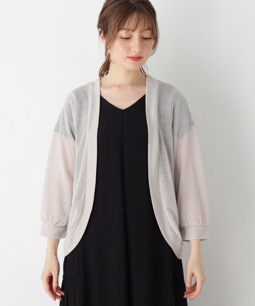 DRESKIP（ドレスキップ）の「◆ラメ混ボレロカーディガン（カーディガン/ボレロ・レディース・オフホワイト/ライトグレー/ライトブルー/ネイビー・02/03）」の5枚目の写真