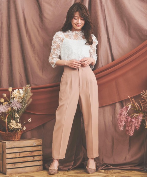 NOELA（ノエラ）の「バックレースアップストレートパンツ（その他パンツ・レディース・ピンク/ベージュ/その他1・M/S）」の4枚目の写真